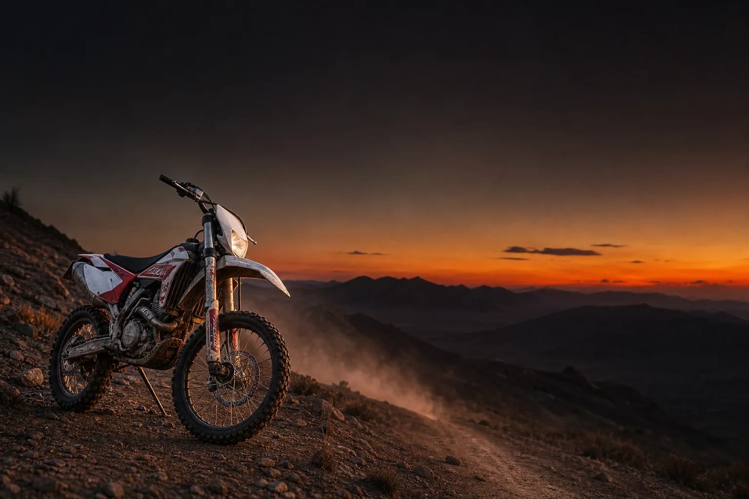 Dirt bike at dusk