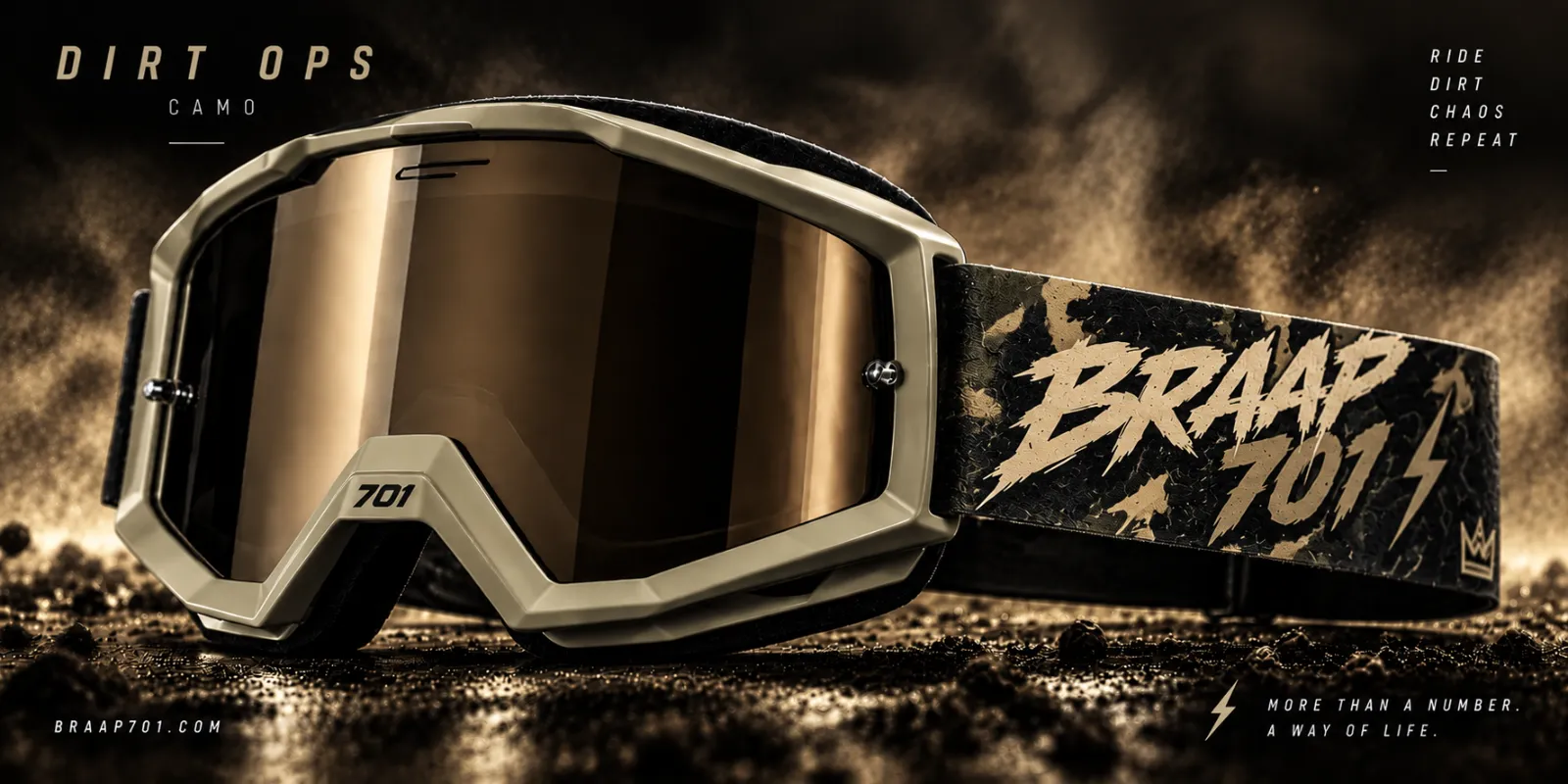 Braap 701 goggles — Dirt Ops Camo